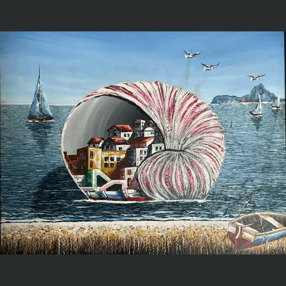 Vivid acrylic composition by Laiba Khursheed, Dubai UAE