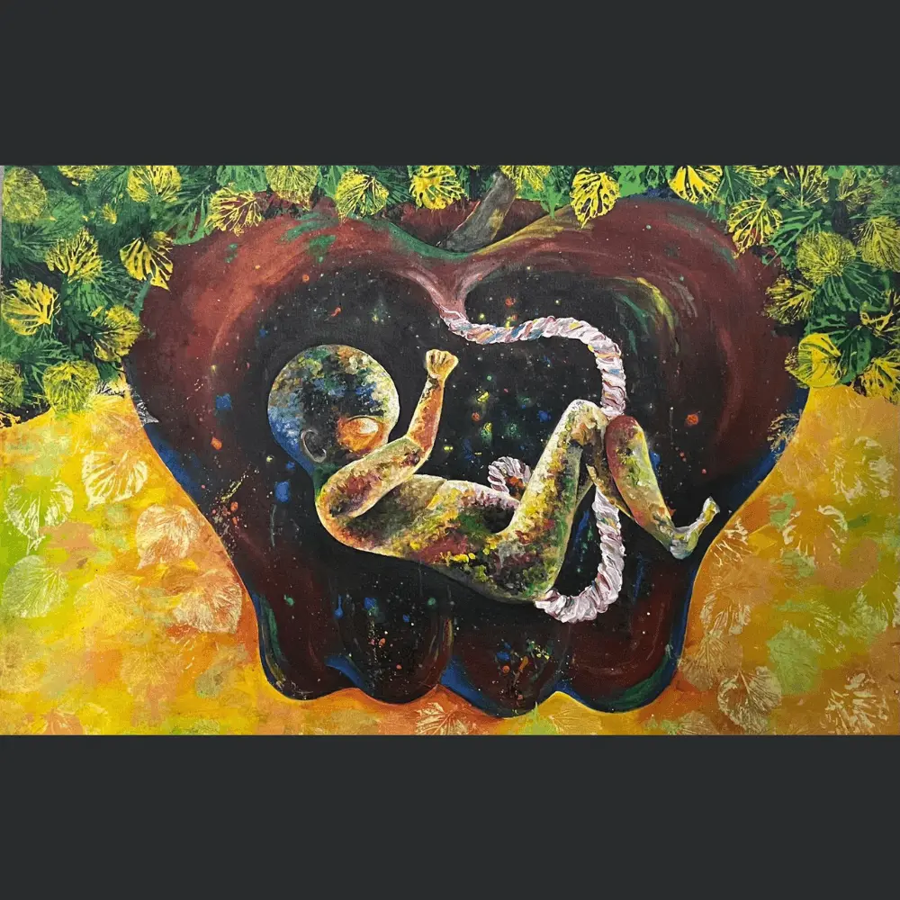 Expressive acrylic study by Laiba Khursheed